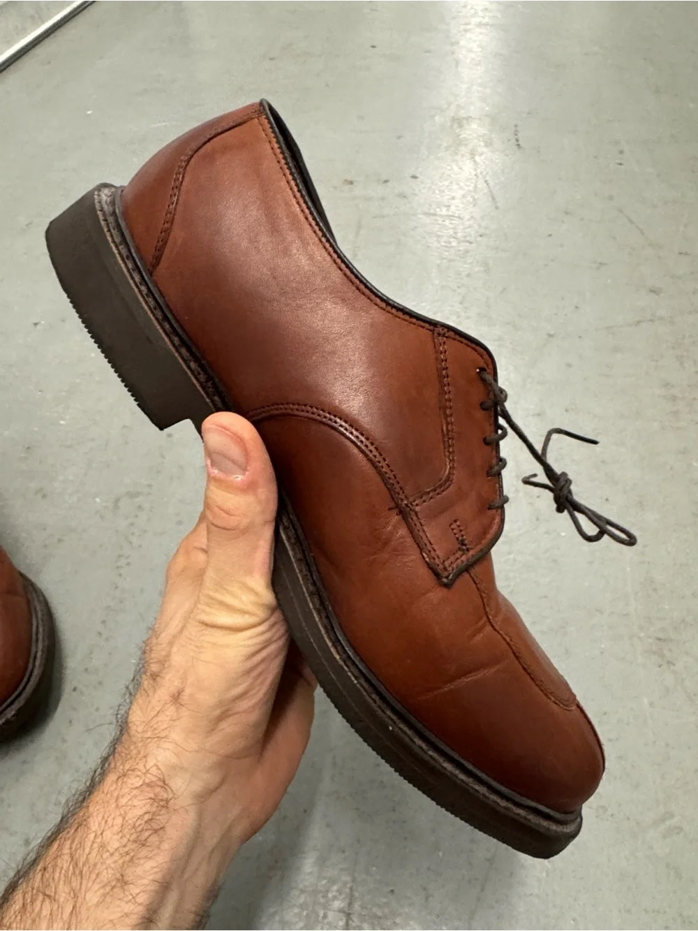 Allen Edmonds Comfort Orthotic Split Toe Brown Derby Oxford Shoes 9D